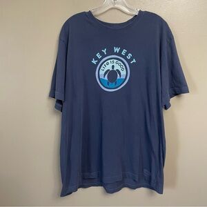 Life is Good Crusher T Shirt Mens XL Key West Sea Turtle Tee Navy